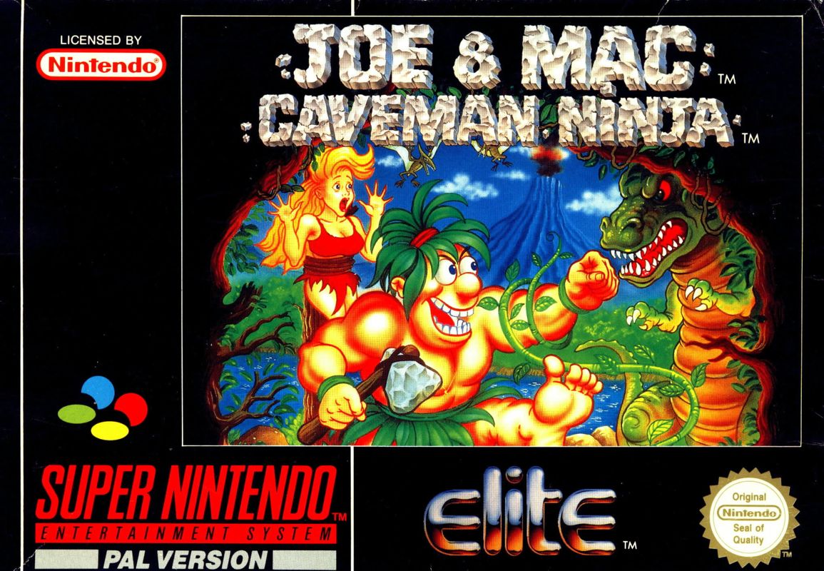 Joe & Mac: Tatakae Genshijin box art for Super Famicom